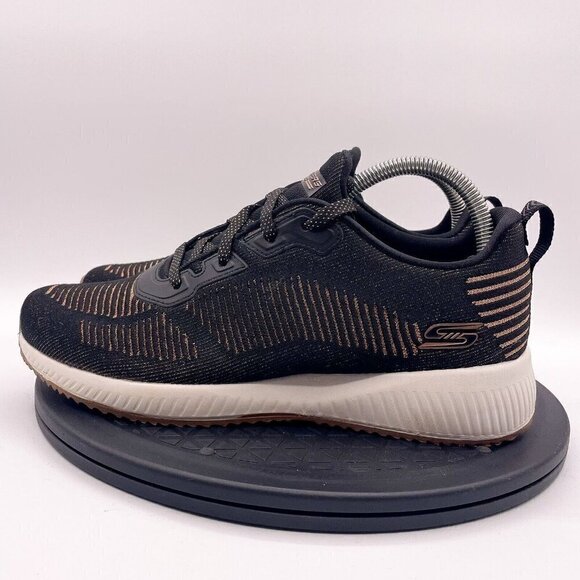 Skechers Womens BOBS Sneakers Shoes Squad Ring Master Black/Gold Sz 9.5 31347 - Picture 2 of 9